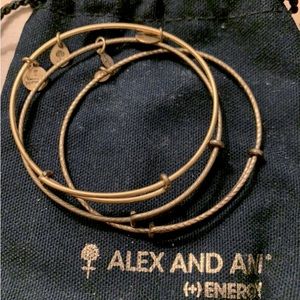 Alex and Ani expandable wire gold bangle set
